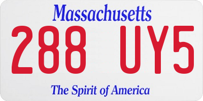 MA license plate 288UY5