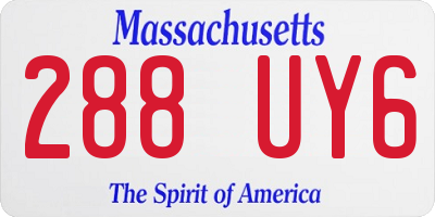MA license plate 288UY6