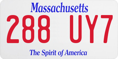 MA license plate 288UY7