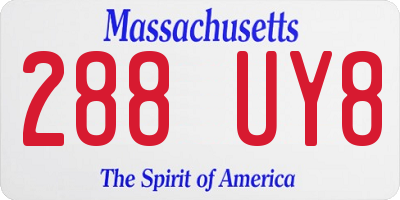 MA license plate 288UY8