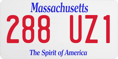 MA license plate 288UZ1