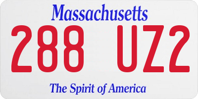 MA license plate 288UZ2