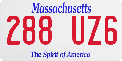 MA license plate 288UZ6