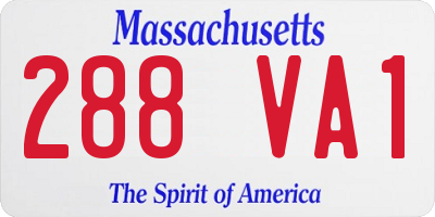 MA license plate 288VA1