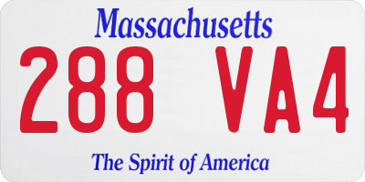 MA license plate 288VA4
