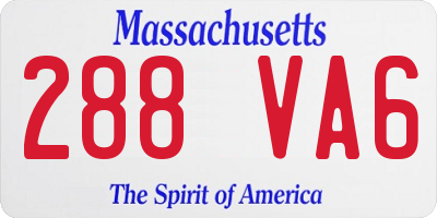 MA license plate 288VA6