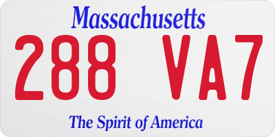 MA license plate 288VA7