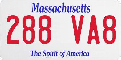 MA license plate 288VA8