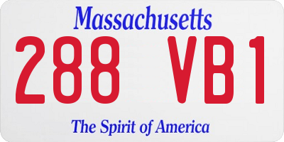 MA license plate 288VB1