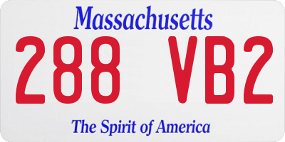 MA license plate 288VB2