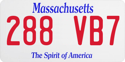 MA license plate 288VB7