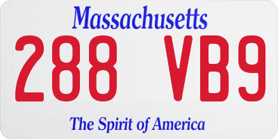 MA license plate 288VB9