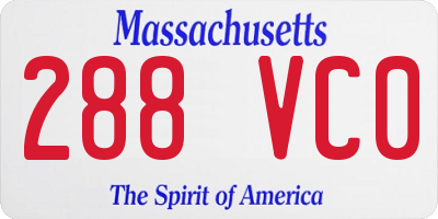 MA license plate 288VC0
