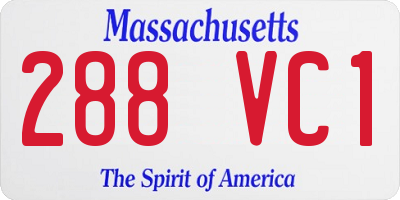 MA license plate 288VC1