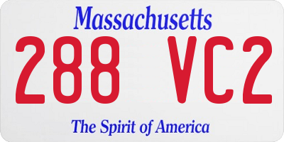 MA license plate 288VC2