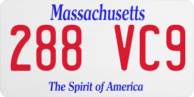MA license plate 288VC9
