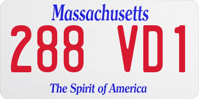 MA license plate 288VD1