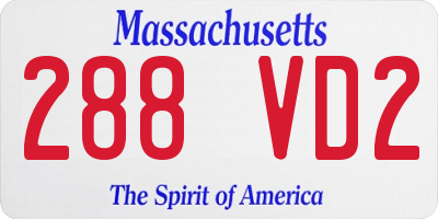 MA license plate 288VD2