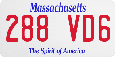 MA license plate 288VD6