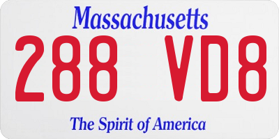MA license plate 288VD8