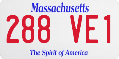 MA license plate 288VE1