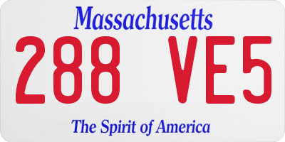 MA license plate 288VE5