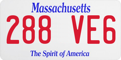 MA license plate 288VE6
