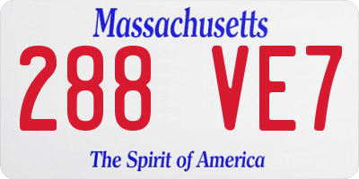 MA license plate 288VE7