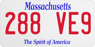MA license plate 288VE9
