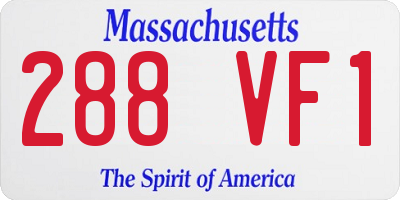 MA license plate 288VF1