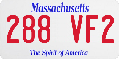 MA license plate 288VF2