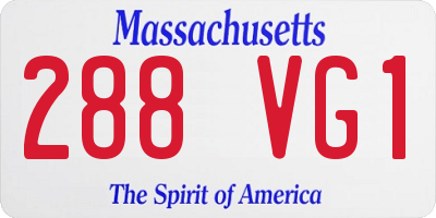 MA license plate 288VG1