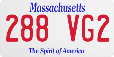 MA license plate 288VG2