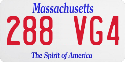 MA license plate 288VG4
