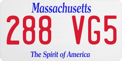 MA license plate 288VG5