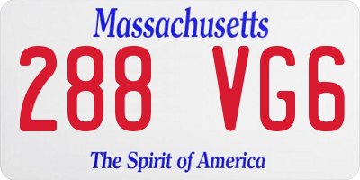 MA license plate 288VG6