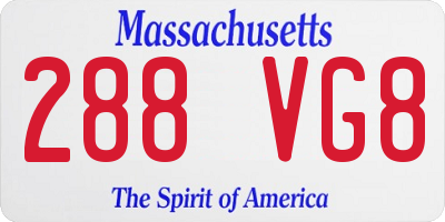 MA license plate 288VG8