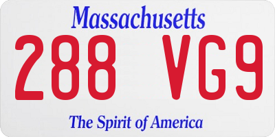 MA license plate 288VG9