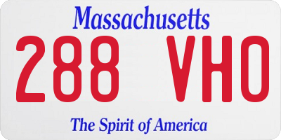 MA license plate 288VH0
