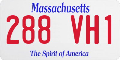 MA license plate 288VH1