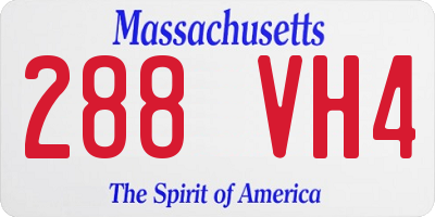 MA license plate 288VH4