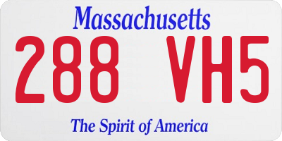 MA license plate 288VH5