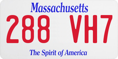 MA license plate 288VH7