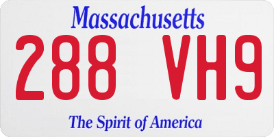 MA license plate 288VH9