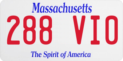 MA license plate 288VI0