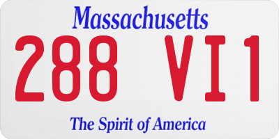 MA license plate 288VI1