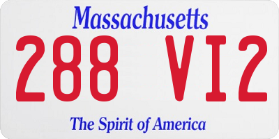 MA license plate 288VI2