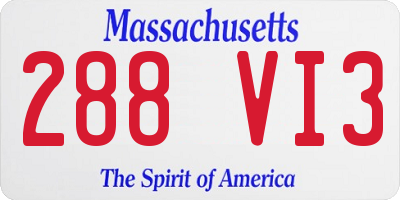 MA license plate 288VI3