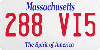 MA license plate 288VI5