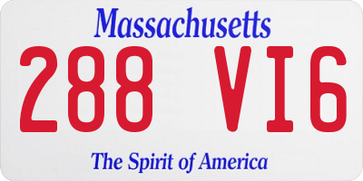 MA license plate 288VI6